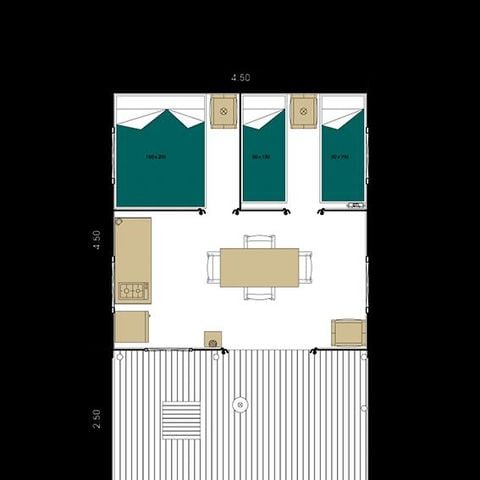 BUNGALOW IN TELA 4 persone - RIFUGIO IN GIUNGLA senza servizi igienici, senza acqua