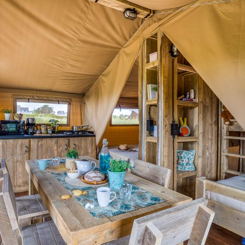 TIENDA DE LONA Y MADERA 5 personas - Albergue (sin instalaciones sanitarias)