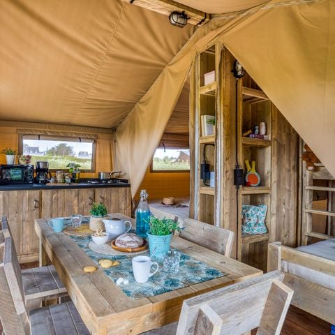 TENTE TOILE ET BOIS 5 personnes - Lodge (sans sanitaires)