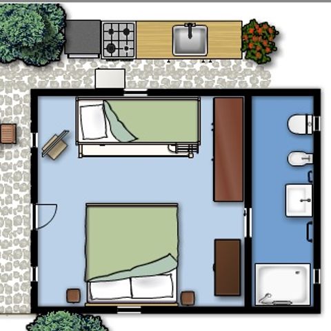 BUNGALOW 2 personas - Estudio