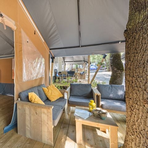 TENTE TOILE ET BOIS 4 personnes - Aminess Maravea - Tente Safari + sanitaires (4P)