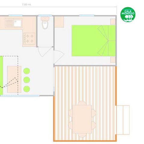 MOBILE HOME 4 people - BASIC - AIR CONDITIONING - SHEETS - TOWELS - WIFI