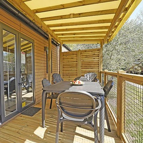 MOBILHOME 6 personas - Premium | 3 Dormitorios | 6 Pers. | Terraza elevada | 2 baños | Aire acondicionado.