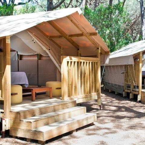 Tienda de lona y madera 2 personas - Mini Lodge - sin instalaciones sanitarias