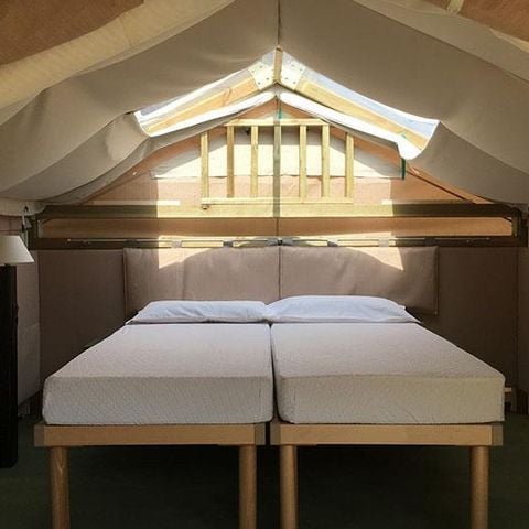Tente en toile et en bois 2 personnes - Mini Lodge - sans sanitaire