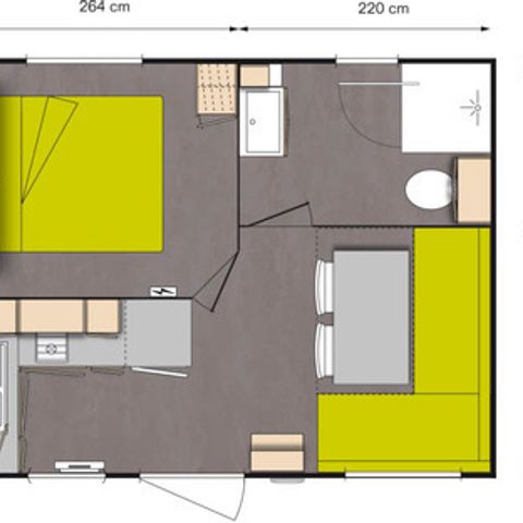 Mobile home 2 persons - 19m² 1bedroom