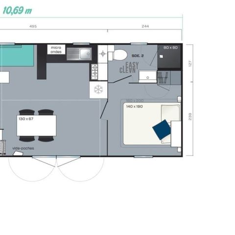 STACARAVAN 6 personen - Cottage 40m² 6 pers 3 slaapkamers 2 badkamers