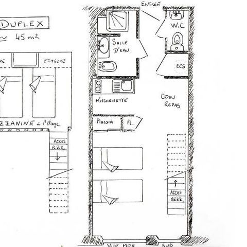 Studio 4 persons - Duplex - Sea View