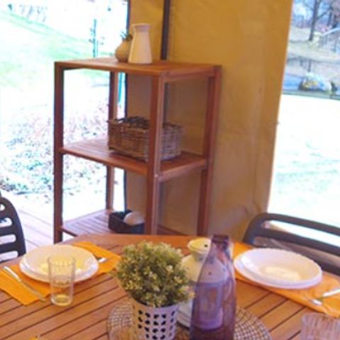 Glampingtent 6 personen - Hypitipy 23m²- 2 slaapkamers- geen sanitair