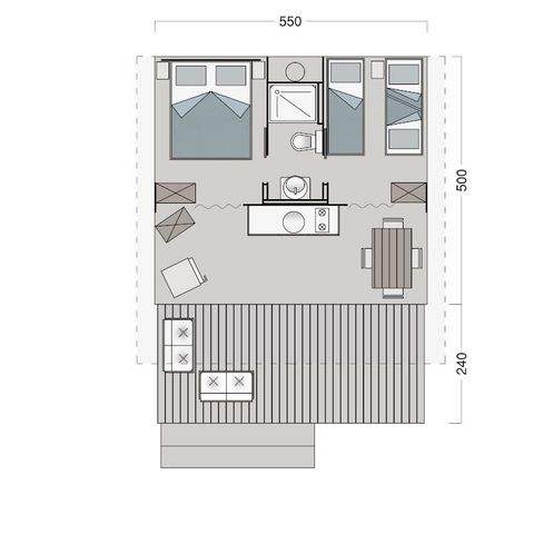 CANVAS AND WOOD TENT 5 people - LODGE TENT