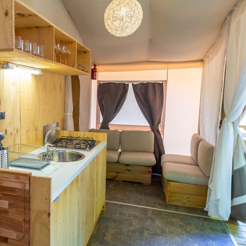 Tent van canvas en hout 5 personen - HONDVRIENDELIJK