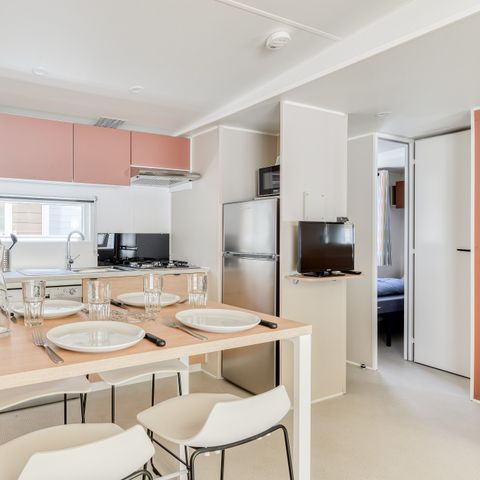 Mobilheim 6 Personen - Premium | 3 Schlafz. | 6 Pers. | Lounge Terrasse | Klimaanlage | TV