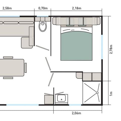 Mobilhome 4 personas - PRIVILEGIO 2 BDRM