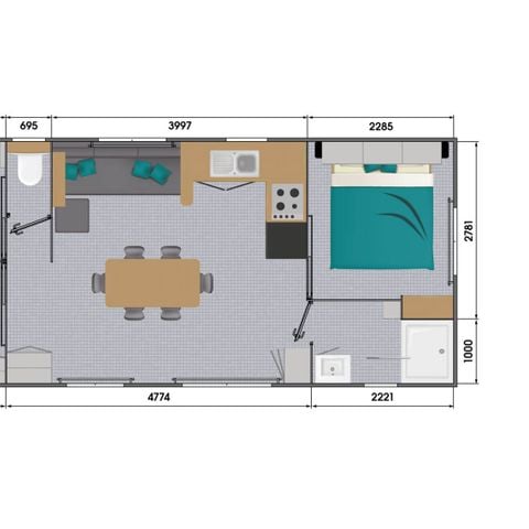 MOBILHOME 6 personas - PRIVILEGIO 3 BDRM 6 PERS