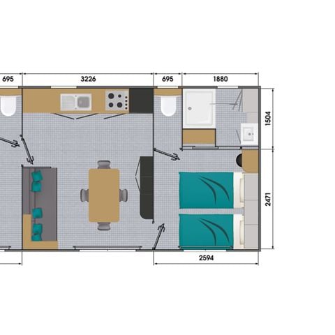 Mobilhome 4 personnes - PREMIUM - 2 chambres