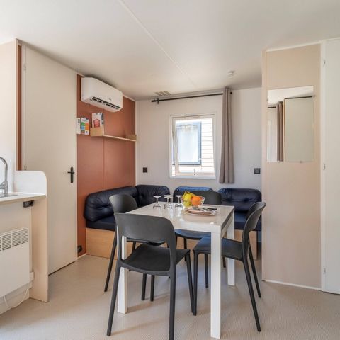 Stacaravan 6 personen - Stacaravan Homair Vacances op camping Domaine de Miremer | Comfort | 3 Slaapkamers | 6 Pers | Verhoogd terras | Airconditioning