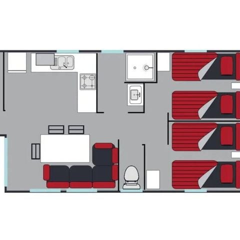 CASA MOBILE 6 persone - Casa mobile | Comfort | 3 Camere da letto | 6 Persone | Terrazza singola | TV