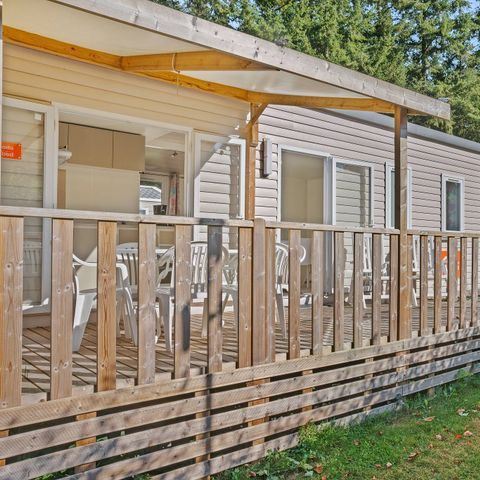 MOBILHOME 6 personas -  Mobil-home | Confort | 3 Dormitorios | 6 Pers. | *Terraza elevada* | 1 Baño | Aire acondicionado.