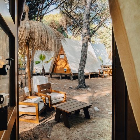 Tente en toile et en bois 2 personnes - Glamping Tipi Pinar