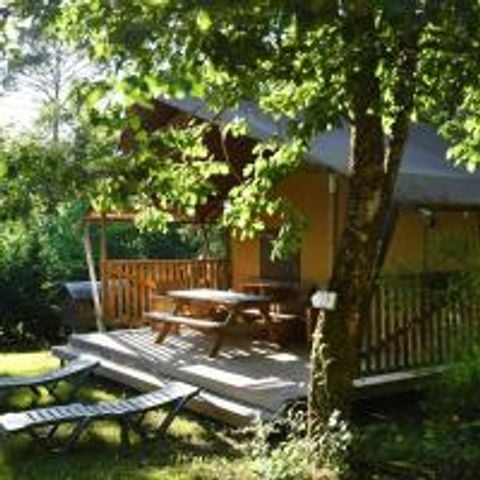 TENDA DA CAMPEGGIO 6 persone - Tenda Lodge FONT DE GAUME 48 m² con servizi igienici 6 pers.