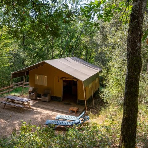Safarizelt 5 personen - Zelt Lodge COMBARELLES 35m² ohne Sanitäranlagen 5 Pers.