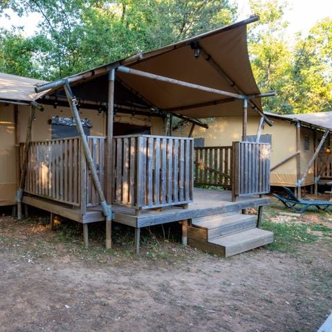 Safarizelt 6 personen - Lodge-Zelt CRO MAGNON 53m² mit Sanitäranlagen 6 Pers.