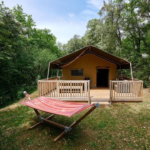 TIENDA DE LONA Y MADERA 6 personas - Madera