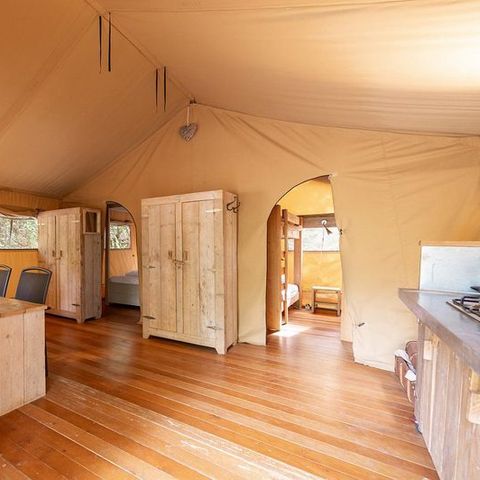 Tenda 6 persone - Tenda lodge GRAND ROC 50 m² con servizi igienici per 6 persone