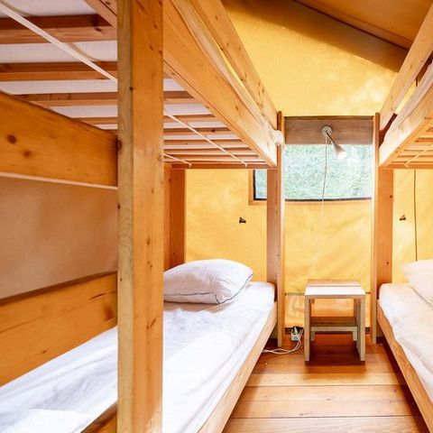 Tenda 6 persone - Tenda lodge GRAND ROC 50 m² con servizi igienici per 6 persone
