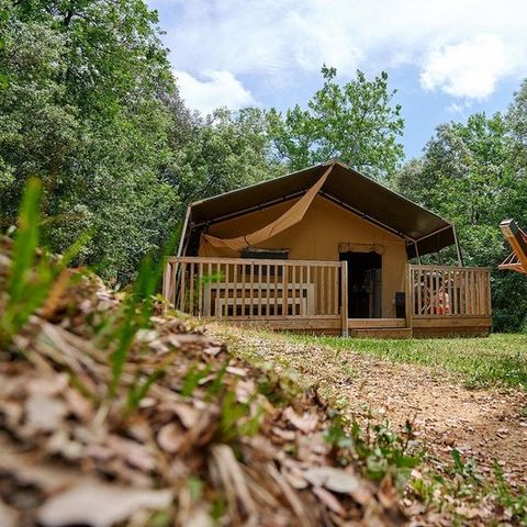 Tenda 6 persone - Tenda lodge GRAND ROC 50 m² con servizi igienici per 6 persone
