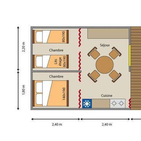 Canvas and wooden tent 5 persons - The Amazon (without sanitary facilities)