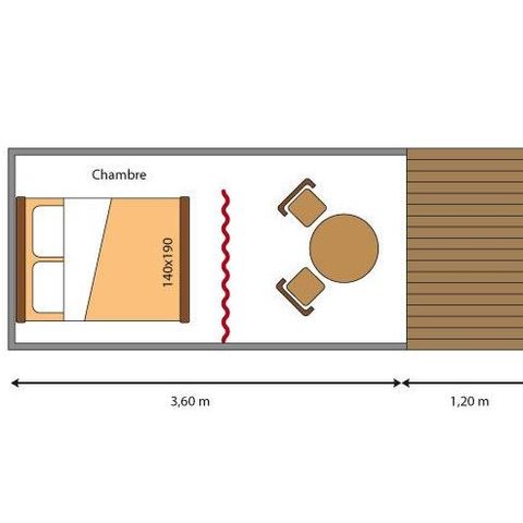 Accommodatie 2 personen - La Canadienne op palen (zonder sanitair)