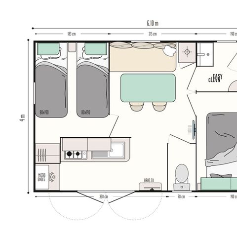 Mobile home 4 persons - Woodpecker