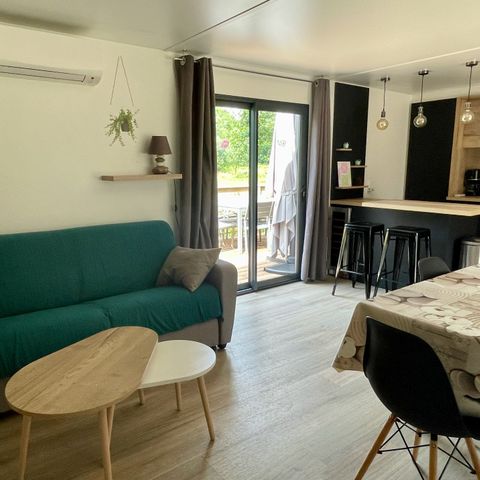 MOBILHOME 6 personnes - COSY ECOLODGE (DF17)  3CH - CLIM - PISCINE/JACUZZI - WIFI - 2 TERRASSES