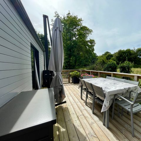 Stacaravan 6 personen - COSY ECOLODGE (DF17) 3CH - CLIM - ZWEMBAD/JACUZZI - WIFI - 2 TERRACES 6 pers