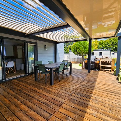 Mobilheim 8 personen - FAMILIENÖKOLOGIE (DF31) 3CH - 2SDB - KLIMA - WIFI - SWIMMINGPOOL/JACUZZI - 2 TERRASSEN 8 pers.