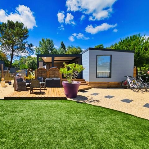 Mobilheim 8 personen - FAMILIENÖKOLOGIE (DF31) 3CH - 2SDB - KLIMA - WIFI - SWIMMINGPOOL/JACUZZI - 2 TERRASSEN 8 pers.