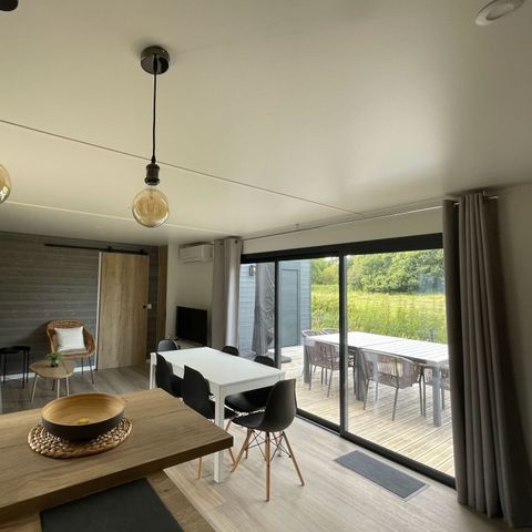 Mobilheim 6 personen - ECOLODGE AU CALME (DF20) 3 CH - 2 Bäder - 2 TERRASSEN - KLIMA - WIFI 6 Pers.