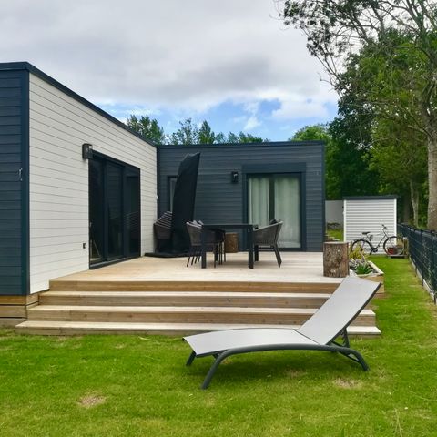 BUNGALOW 6 personnes - ECOLODGE AU CALME (DF20) 3 CH - 2 SDB - 2 TERRASSES - CLIM - WIFI 6 pers