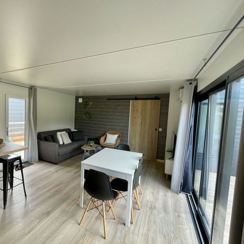 Mobilheim 6 personen - ECOLODGE AU CALME (DF20) 3 CH - 2 Bäder - 2 TERRASSEN - KLIMA - WIFI 6 Pers.