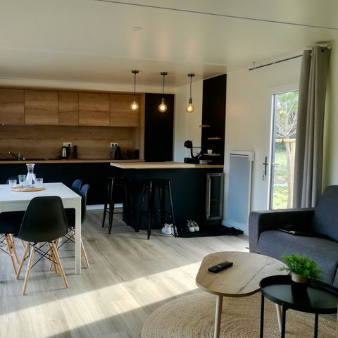 Mobilheim 6 personen - ECOLODGE AU CALME (DF20) 3 CH - 2 Bäder - 2 TERRASSEN - KLIMA - WIFI 6 Pers.