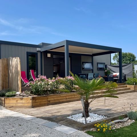 MOBILHOME 4 personas - ECOLODGE CONFORTABLE (DF01) - 2 HAB - AIRE ACONDICIONADO - WIFI - PISCINA/JACUZZI