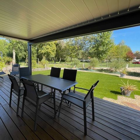 MOBILHOME 4 personas - ECOLODGE AGRADABLE (DF28) - 2BED - AIRE ACONDICIONADO - WIFI - CON PISCINA/JACUZZI