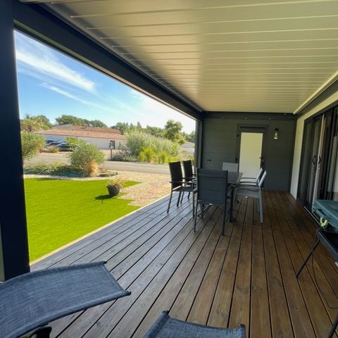 MOBILHOME 4 personas - ECOLODGE AGRADABLE (DF28) - 2BED - AIRE ACONDICIONADO - WIFI - CON PISCINA/JACUZZI