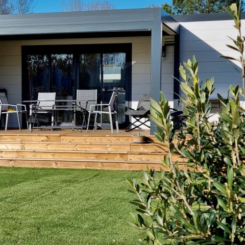 MOBILHOME 4 personas - ECOLODGE AGRADABLE (DF28) - 2BED - AIRE ACONDICIONADO - WIFI - CON PISCINA/JACUZZI