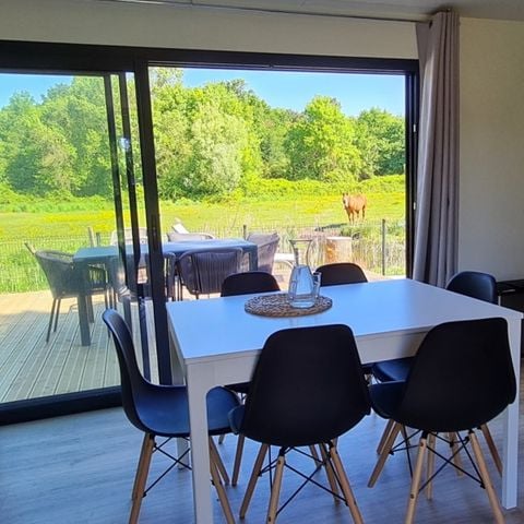 Stacaravan 6 personen - RUSTIGE ECOLODGE (DF20) 3 SLAAPKAMERS - 2 BADKAMERS - 2 TERRASSEN - AIRCONDITIONING - WIFI