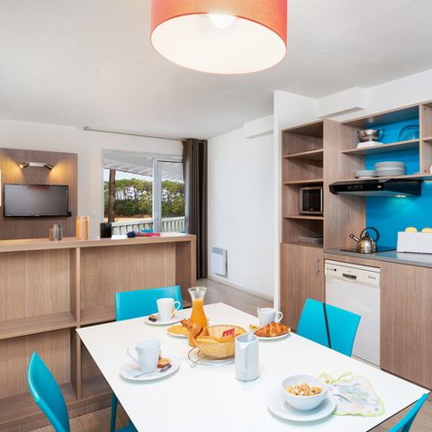 Appartement 6 personen - 2-kamer appartement voor 6 personen - Parkzicht