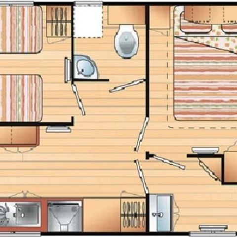 Mobilhome 6 personnes - Saphir Panoramique 2 chambres