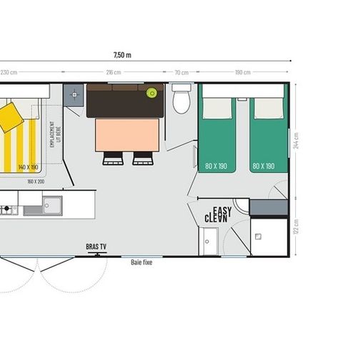 Mobile home 6 persons - Rivièra 2 bedrooms small sea view