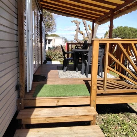 Mobile home 6 persons - 3 bedrooms - 1 shower room - (Air conditioning, TV, washing machine) - Covered terrace